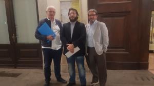 Volontè e Vilardo col presidente del Consiglio comunale di Trecate, Crivelli